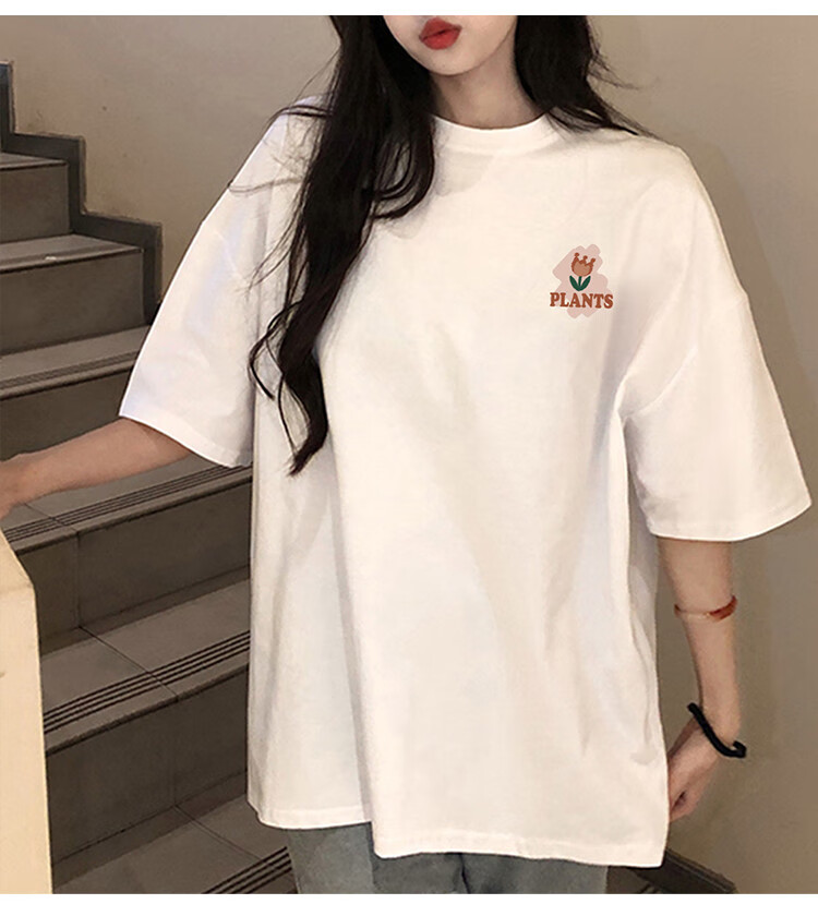 TonLion 2025 Summer Women's Crew Neck Back Graphic Short Sleeve T-Shirt 12