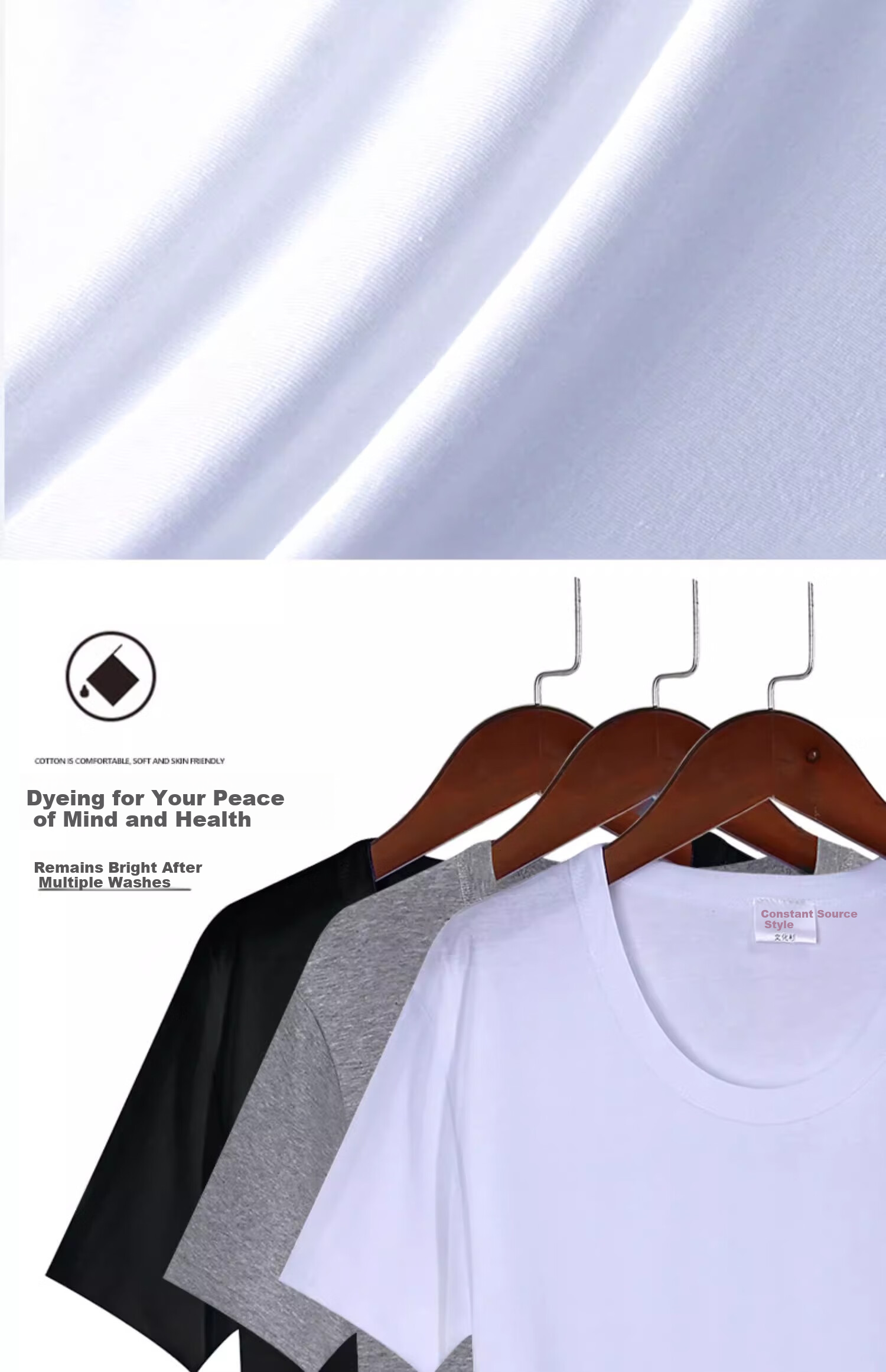 Hengyuanxiang Men's Short-Sleeve Pure Cotton Autumn Round Neck Casual Solid Color Large Size Undershirt Breathable T-Shirt White 8