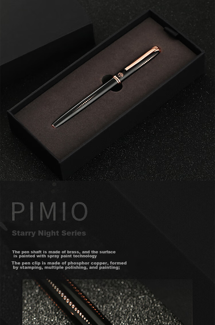 Pimio Starry Night Series Fountain Pen for Adults, Calligraphy Ink Pen, Business Birthday Gift for Men And Women, Signature Pen, Student Calligraphy Gift Pen, Starry Night Black 2
