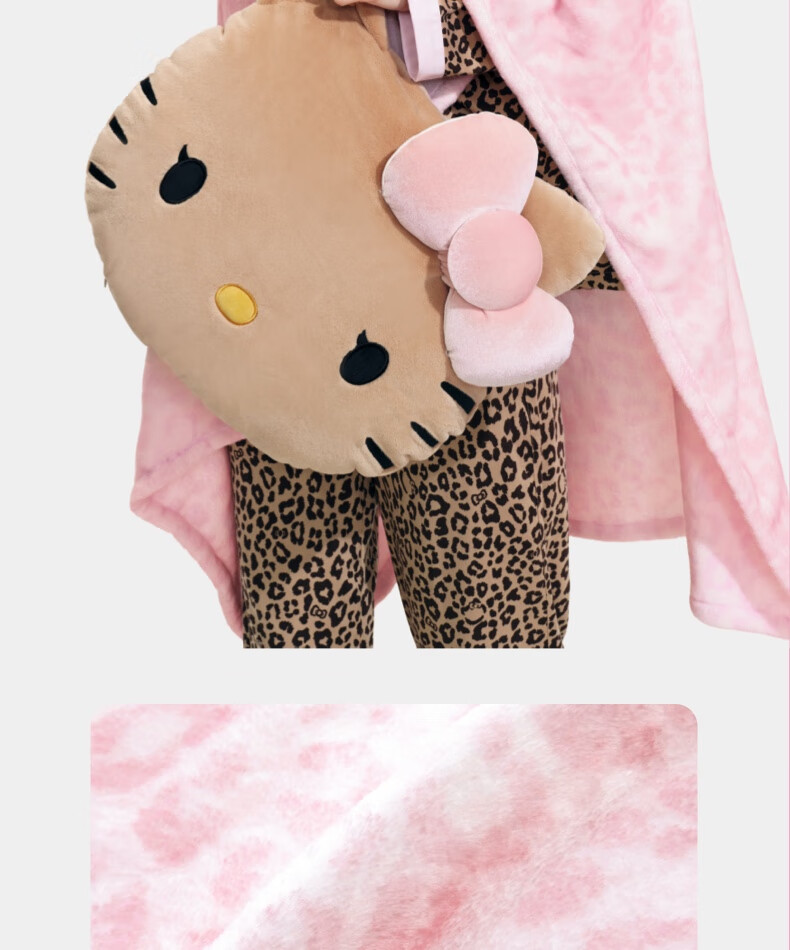 Tbh Sanrio Hello Kitty Two-In Flannel Blanket/pillow Throw Cushion Nap Blanket Air Conditioning Quilt 11