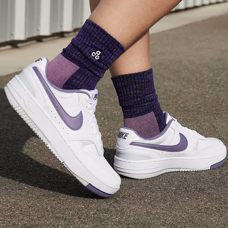 NIKE Women's Casual Shoes, NIKE GAMMA FORCE Sneakers, HF4987-100 White And Purple, Size 37.5
