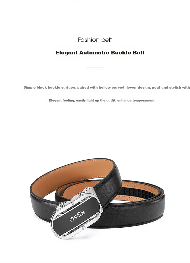 Goldlion Women's Leather Belt with Automatic Buckle, Fashion Gift Box, Birthday Present 1