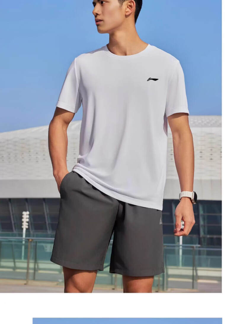LI-NING Quick-Dry Men's Short Sleeve Summer Breathable Simple AHST575-2-3XL 11
