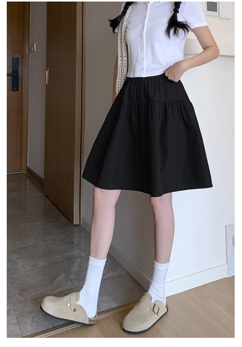 Langsha Cotton-Like Five-Point Short Skirt for Women Summer New Japanese Casual Elastic Waist A-Line Sports Umbrella Skirt 14