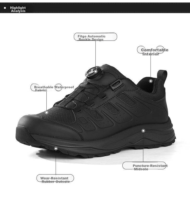 3515 Men's New Comfortable Breathable Non-Slip Wear-Resistant Mesh Outdoor Running Shoes Hiking Shoes, Black, Size 40 8