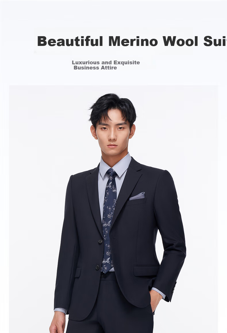 Goldlion [Pure Wool] Spring And Summer Men's Dark Twill Jacquard Slim Fit Business Formal Dress Pants 1