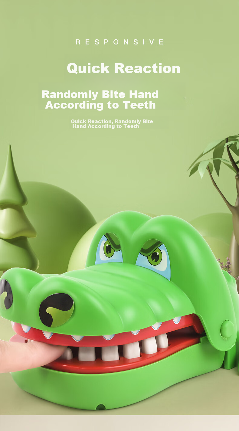 GOLDLOK Finger-Biting Crocodile Children's Toy, Parent-Child Interactive Game, Party Prank, Stress Relief, Birthday Gift for Ages 3-6 7