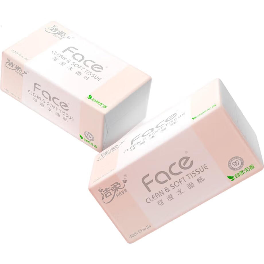 Бумажные платочки C&S Facial Tissues, розовые, 3-слойные, 150 листов*24 упаковки, влажные салфетки M, целый ящик туалетной бумаги
