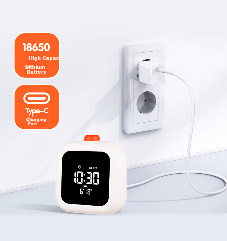 Compas Timer Alarm Clock Time Management Visual Aid for Children's Homework And Study, Desktop Stopwatch Clock Gift S5091 White Back-To Season Children's Day Gift 7