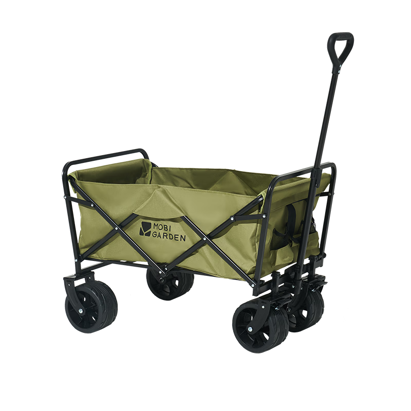 MOBIGARDEN Camp Cart Outdoor Camping Large Capacity Wide Wheel Dual Brake Folding Cart Interstellar NX24689019 Winter Bamboo Green