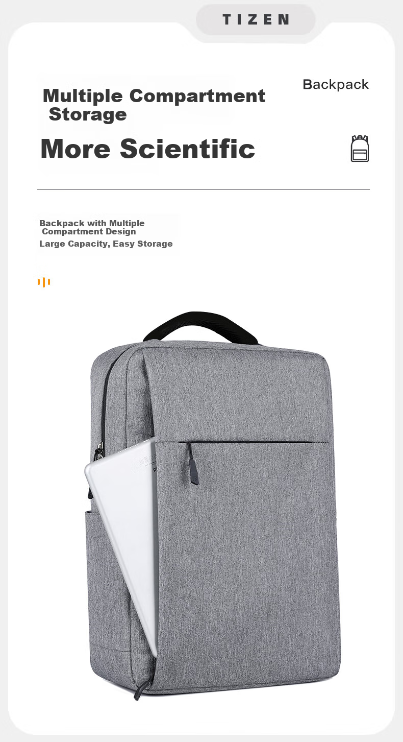 BRINCH Laptop Backpack, 15.6/16 Inch Large Capacity, for Business Trips And Travel, Light Gray Color 7