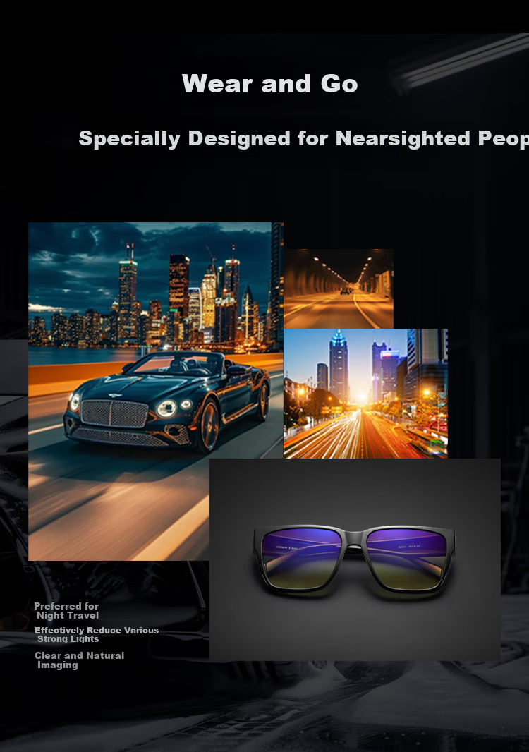 Bertha Anti-Glare Night Vision Goggles for Driving at Night, Anti-Glare Polarized Myopia Glasses for Drivers 2