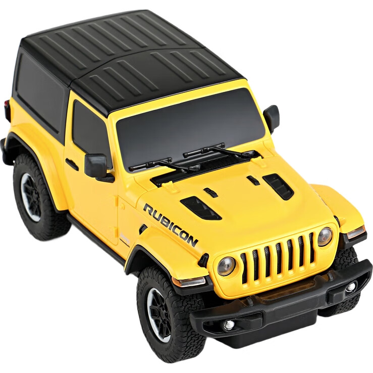 Радиоуправляемый джип Rastar Jeep Wrangler 1:24, желтый, модель 79500, подарок для мальчика