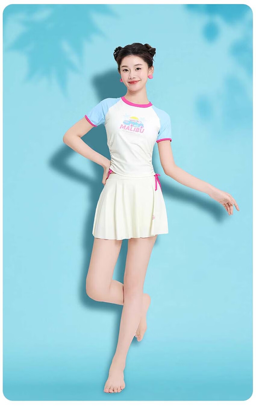 Barbie Swimsuit for Women, Tummy Control Slimming Two-Piece Skirted Stylish Sporty Conservative Beach Vacation Hot Spring Swimming Costume 12