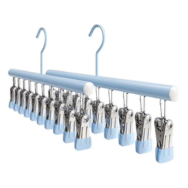 40,000km Stainless Steel Sock Clips Clothes Drying Rack Multi-Clip Multifunctional Balcony Sock Dryer Baby Sock Drying Rack