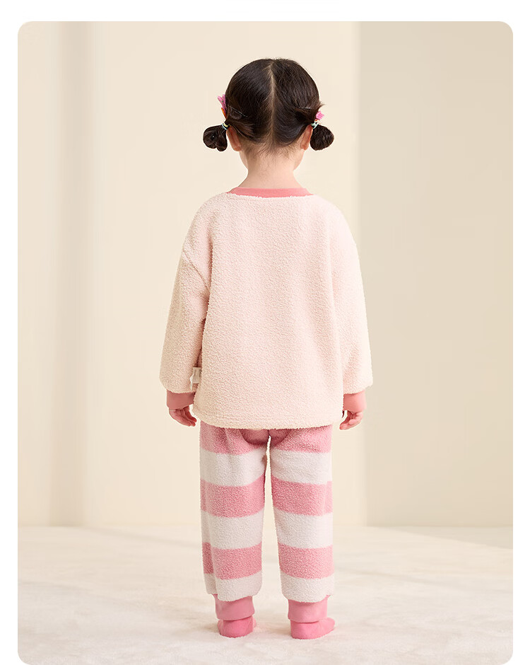 BALABALA BalaOne Baby Pajama Set, New Winter Style, Half-Fleece, Boys And Girls Home Wear, Warm 24