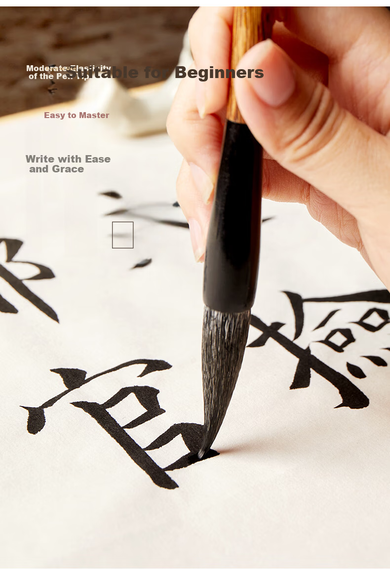 Liupinshuyuan Calligraphy Brush Set, Soft Brush for Regular Script And Mixed Hair, Beginner's Practice Brush for Calligraphy, Sheep And Wolf Hair Specialized Large Medium Small Regular Script Chinese Painting Regular Script Professional Grade Calligraphy Brush 4