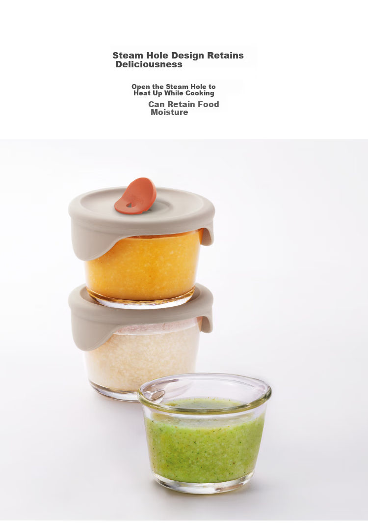 LOCK&LOCK Baby Food Container Set, Heat-Resistant Glass Baby Food Bowl, Steaming, Boiling, Freezing And Storage Container, Green, 215ML*3 6