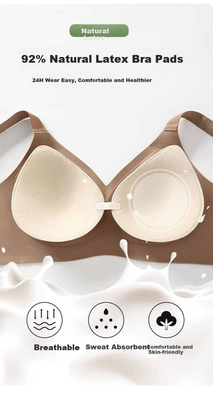 GRACEWELL 26 New Smooth Seamless Jelly Strap Lift Latex Bra for Women, Push-Up, Anti-Sagging, Side Support Brassiere 6