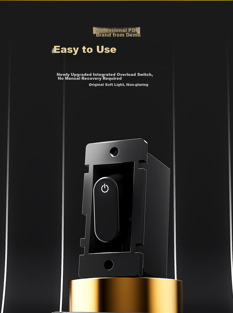 DEMUPDU Power Strip, Wireless 8-Outlet Gaming Desktop, 10A Home Socket with Overload Protection Switch, Liancheng DM-10AX Black 3