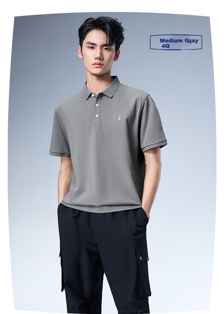 HLA Short-Sleeve Polo Shirt for Men, Light Business Aviation Series, Cool-Feeling Short Sleeves for Men in Summer 12