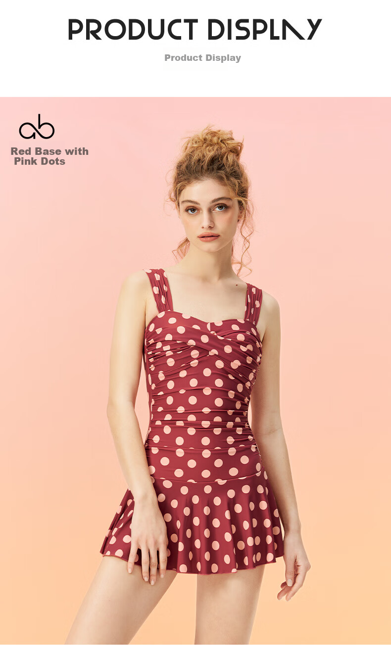 Atlanticbeach 2026 New Vacation Retro French Polka Dot Hot Spring One-Piece Dress Swimsuit, Beach Tummy Control Slimming Swimwear 10