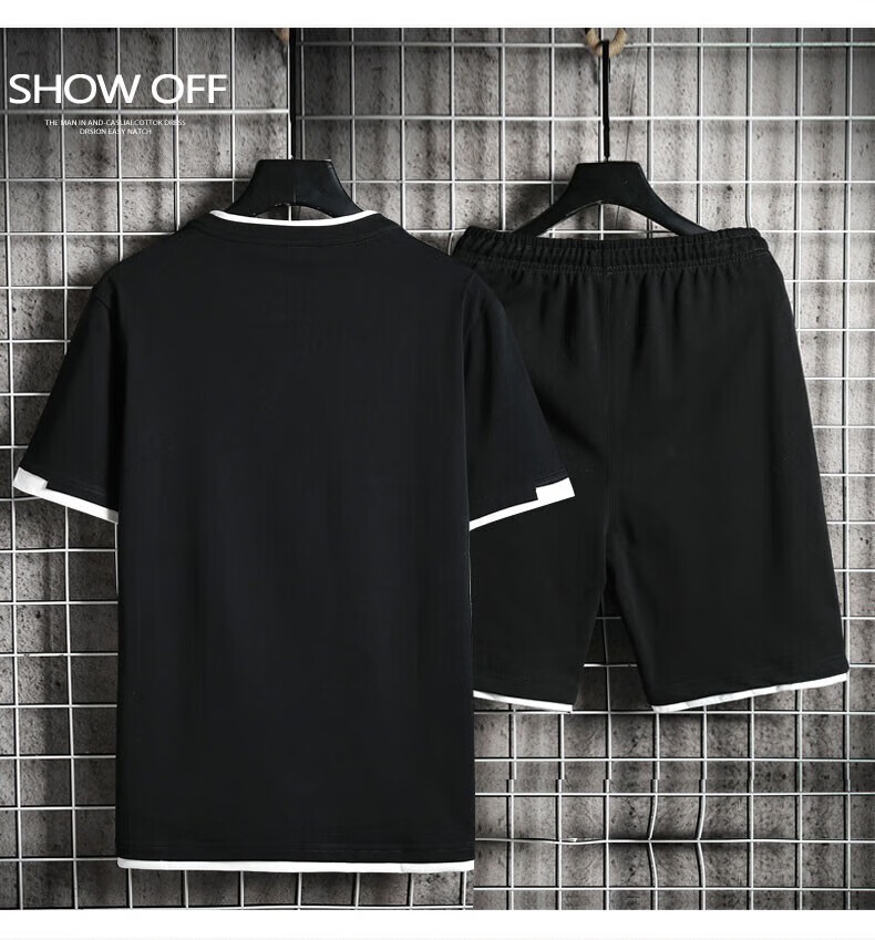 JEEP SPIRIT Men's Short-Sleeve T-Shirt, Summer Half-Sleeve Pure Cotton Casual Undershirt, Round Neck Breathable, Black, Size M 12