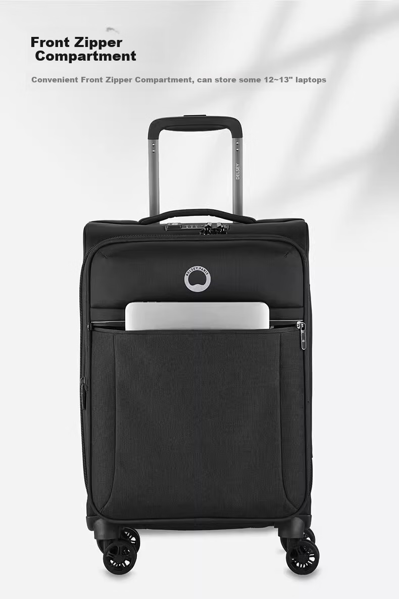 DELSEY French Ambassador Luggage, Ultra-Lightweight Password Lock Suitcase, Soft Fabric Travel Case, 24-Inch 16