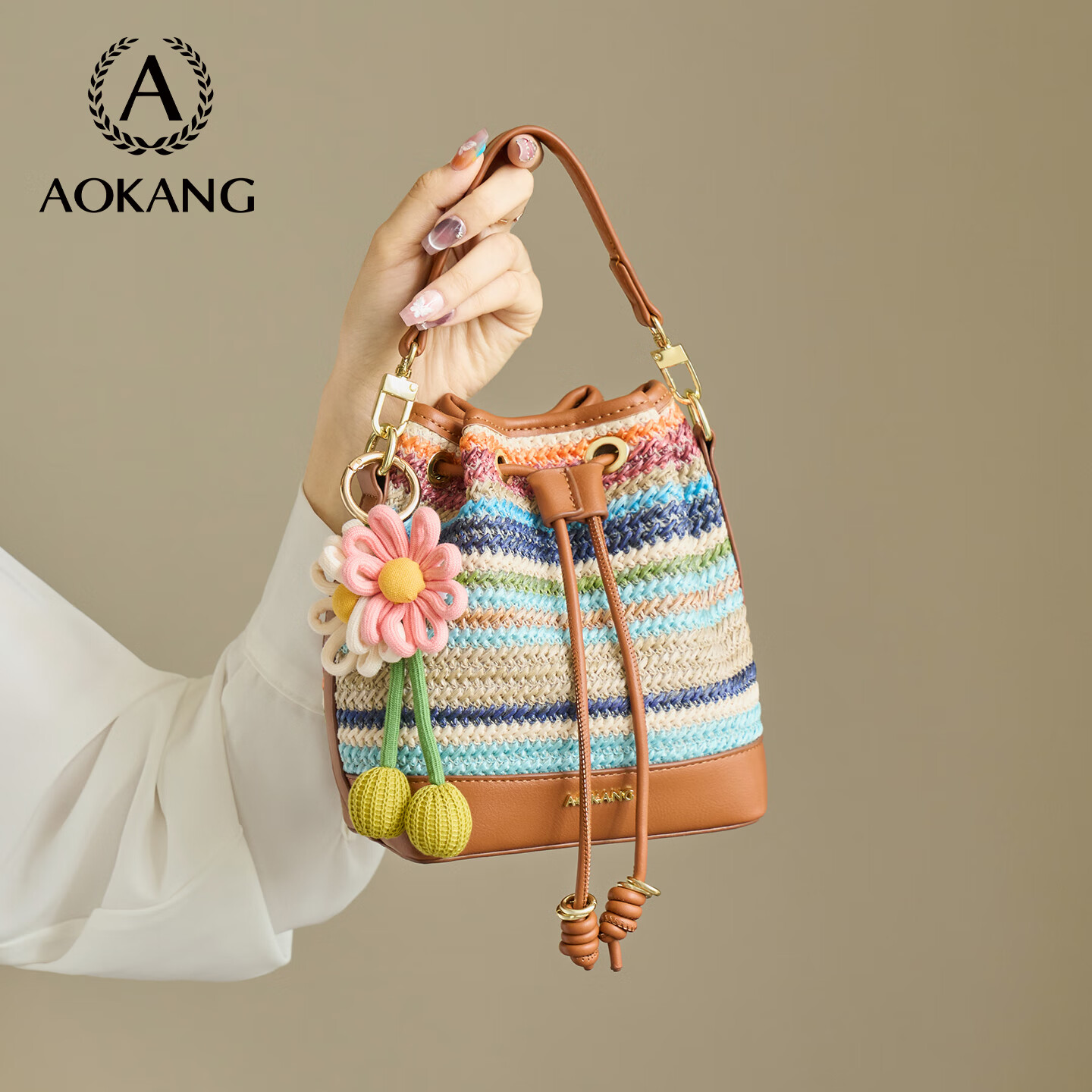 Aokang Women's Handbag, Bucket-Style Luxury Tote Bag, Light Luxury Crossbody Shoulder Bag, Birthday And 520 Gift for Girlfriend Or Wife