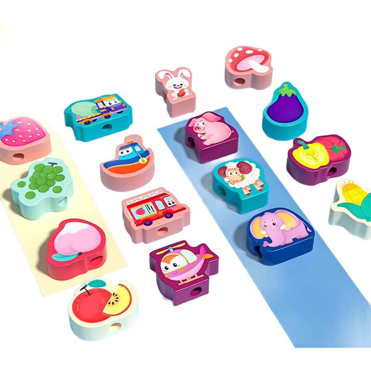Игрушка для малышей "Маленький горошек", развивающая, для тренировки концентрации, нанизывание бусин и сборка кубиков, для детей 1-2 лет, развивающая игрушка