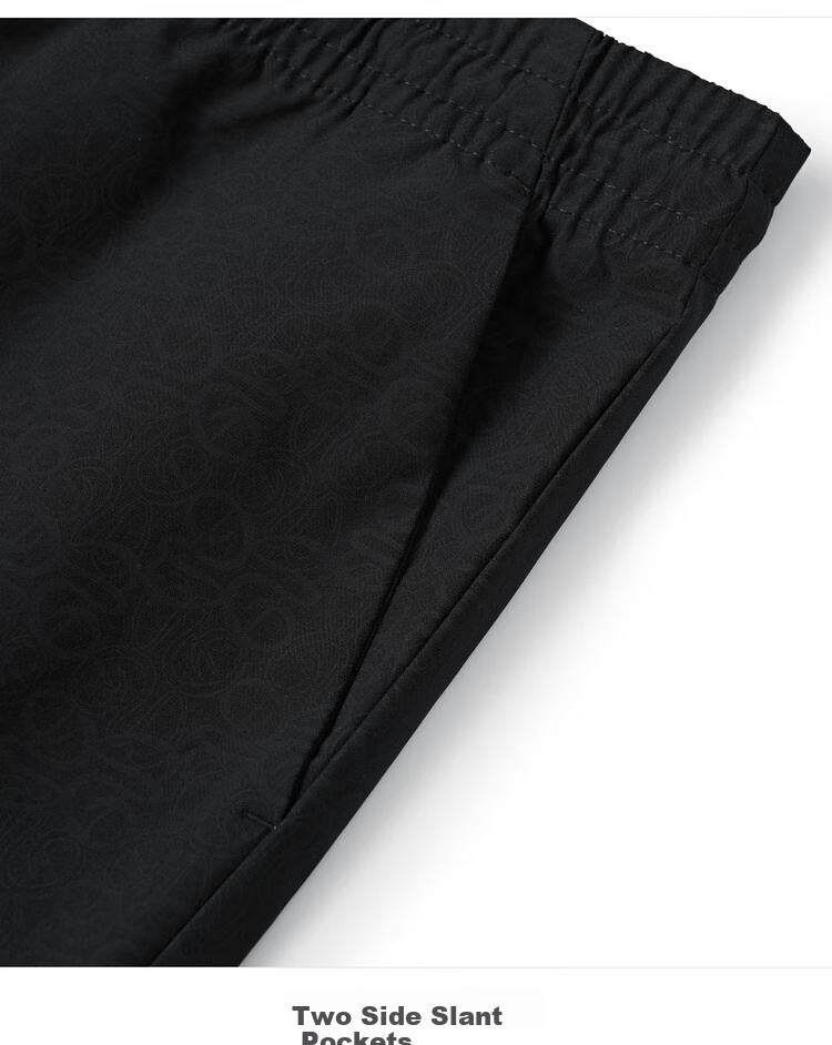 DANCING WOLVES [Comfortable And Breathable] Summer Commute Elastic Waistband Pants, Men's Casual Knee-Length Shorts, Fashionable Shorts, 001 Black, S 5