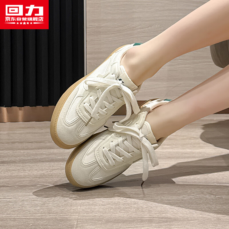 Warrior Women's Shoes 2026 New Summer Classic Retro Sneakers Comfortable Breathable Casual Shoes Beige Green Size 35