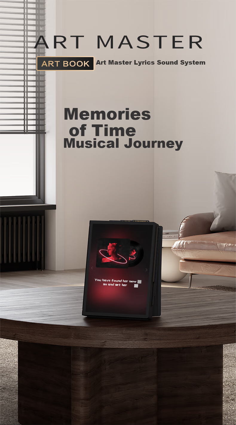 ART'MASTER Art Book Album Vinyl Record Lyrics Audio, Desktop Bluetooth Speaker, Home Living Room Bedroom Audio, Smart Home Birthday Gift 1