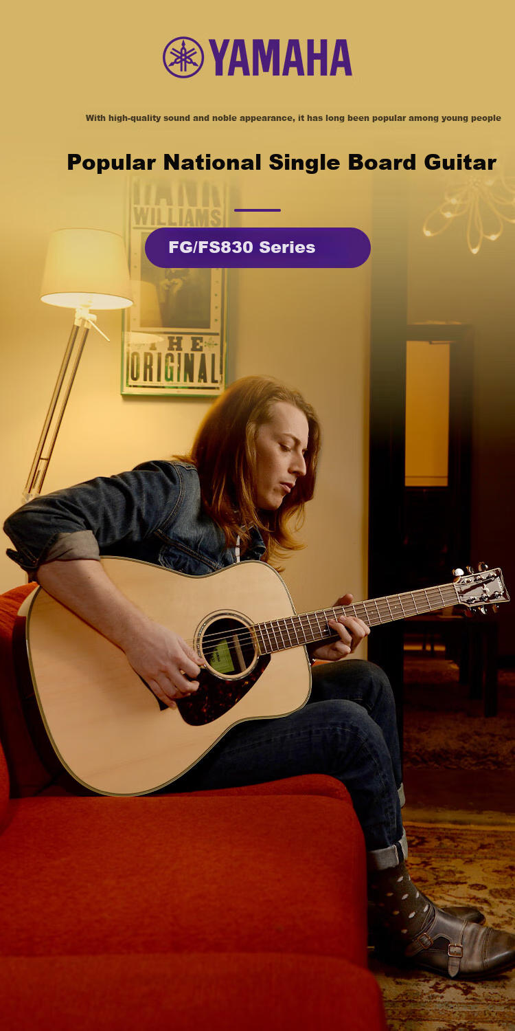 YAMAHA FGX830C Acoustic-Electric Solid Wood Top Guitar, Beginner Folk Guitar, Cutaway Guitar, 41-Inch Natural Wood Color 1
