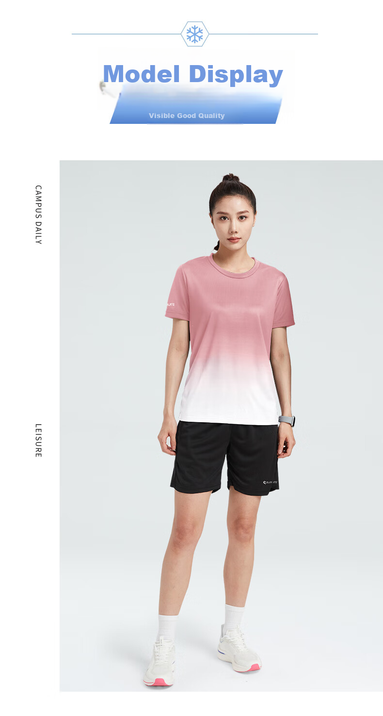 BURUITE Fitness Clothing for Women, Spring And Summer Ice Silk Quick-Dry Short-Sleeve Sportswear Set, Basketball Equipment, Training Running T-Shirt 5