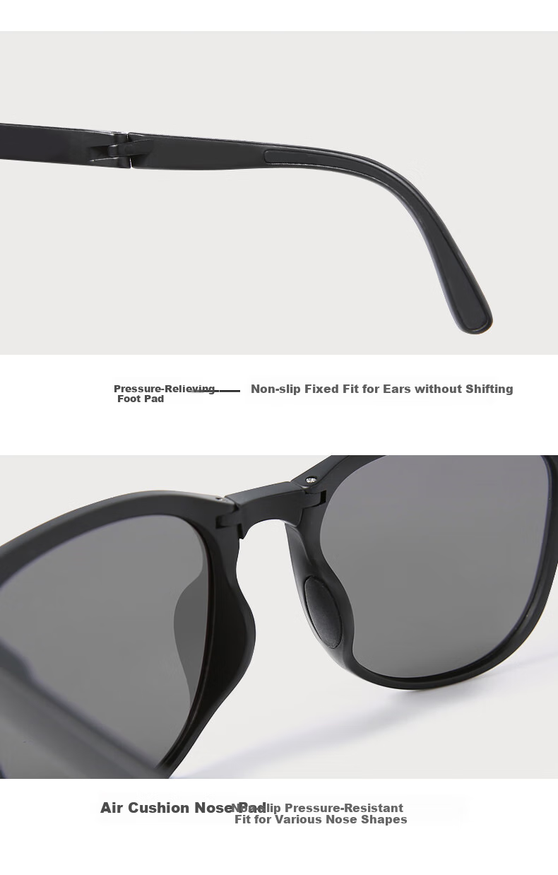 CACUSS Women's Sunglasses, Spring And Summer New Style, Polarized, Face-Slimming, Foldable, High-End Feel, Sunglasses for Men, Ink Black 11