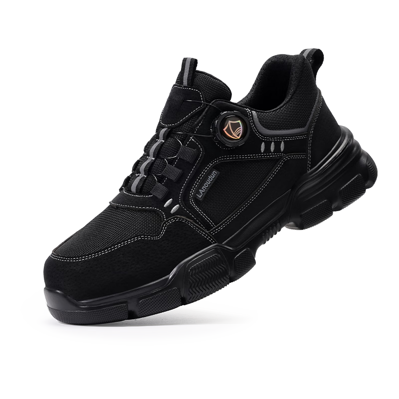 BlueOwl Shield Men's Lightweight Summer Breathable Anti-Smash Steel Toe Anti-Puncture Soft Sole Work Shoes D266BK-1 Size 40