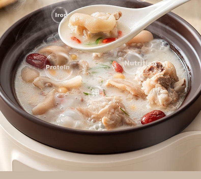 Joyoung Electric Stew Pot, Electric Clay Pot, Electric Stewing Cup, Soup Pot, High-Temperature Porcelain Bird's Nest Stew Pot, Porridge Cooking Tool, Specialized Pot for Stewing, 3L Large Capacity GD317 10