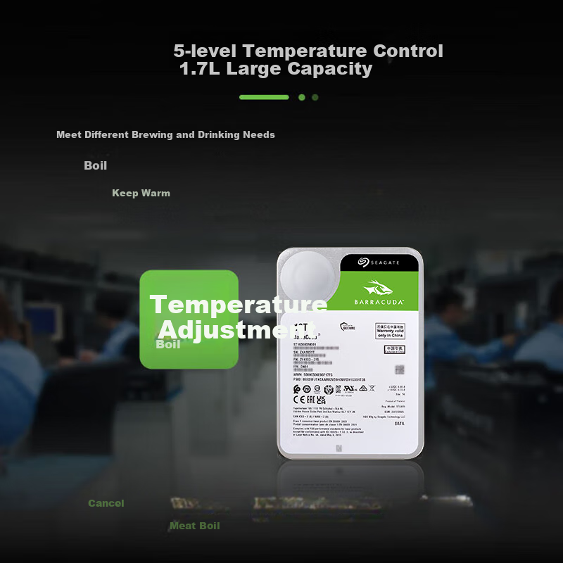 SEAGATE 16TB Large Capacity Helium Hard Drive for Desktop Computer, 7200 RPM, 512MB Cache, Mechanical Hard Drive, SATA, Seagate BarraCuda Series, 3.5-Inch, ST16000DM001