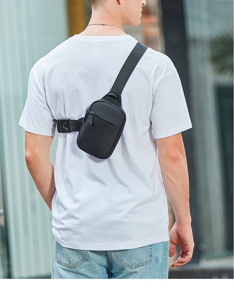 BOSTANTEN Men's Mini Shoulder Crossbody Bag, Student Chest Bag, Waist Pack, Trendy Small Backpack, Functional Bag for Men's Cycling, Phone Pouch 3