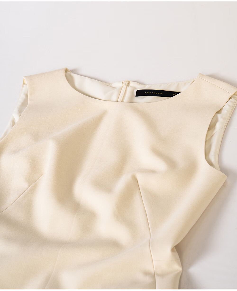 ROEYSHOUSE Elegant Sleeveless Dress for Women, Spring 2026 Collection, Sophisticated Waist-Cinching Mid-Length Dress 10986, Apricot Color, Size S 3