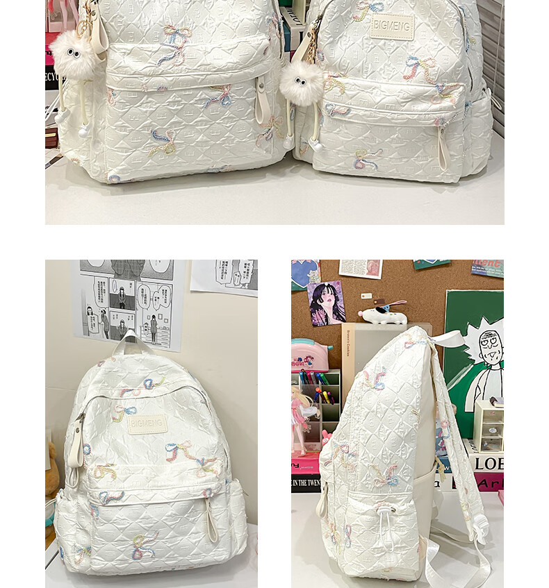 JINSHIWQ High-Value School Backpack for Girls, Junior High, High School, and College Students, New Stylish Japanese-Style Versatile Travel Shoulder Bag 20