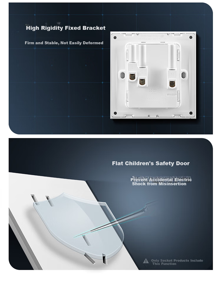 BULL Switch Socket, G57 Series 10A Slanted Five-Hole Socket, 86 Type G57Z223A, Twilight Snow White, Pack of Te 10