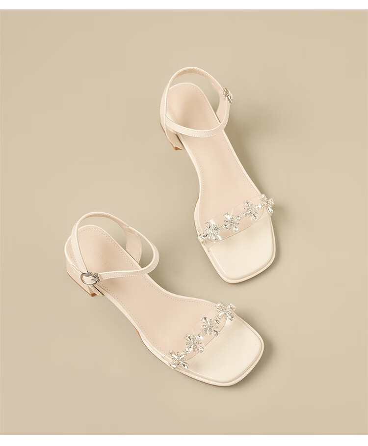 ZHR Zese Women's Summer Elegant Style Chunky Heel Single Strap Sandals French Style Outdoor Shoes KN137 Silver Size 39 11