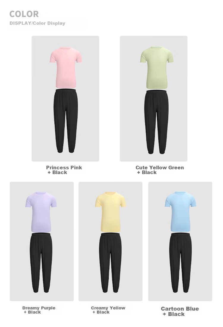 Fandimu Children's Sports Set, Boys And Girls High-Elastic Lightweight Breathable Morning Jogging Track And Field Training Basketball Football Badminton Outfit 2