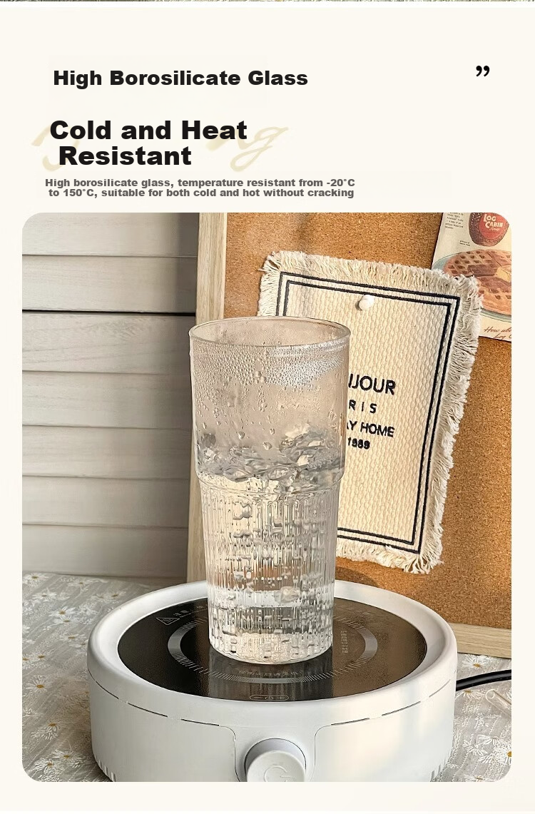WEIMINGNUO Large Capacity Glass Cup with Lid And Straw, Coffee Mug, Glass Juice Cup, Office Water Bottle, Beverage Cup, Tea Cup 4