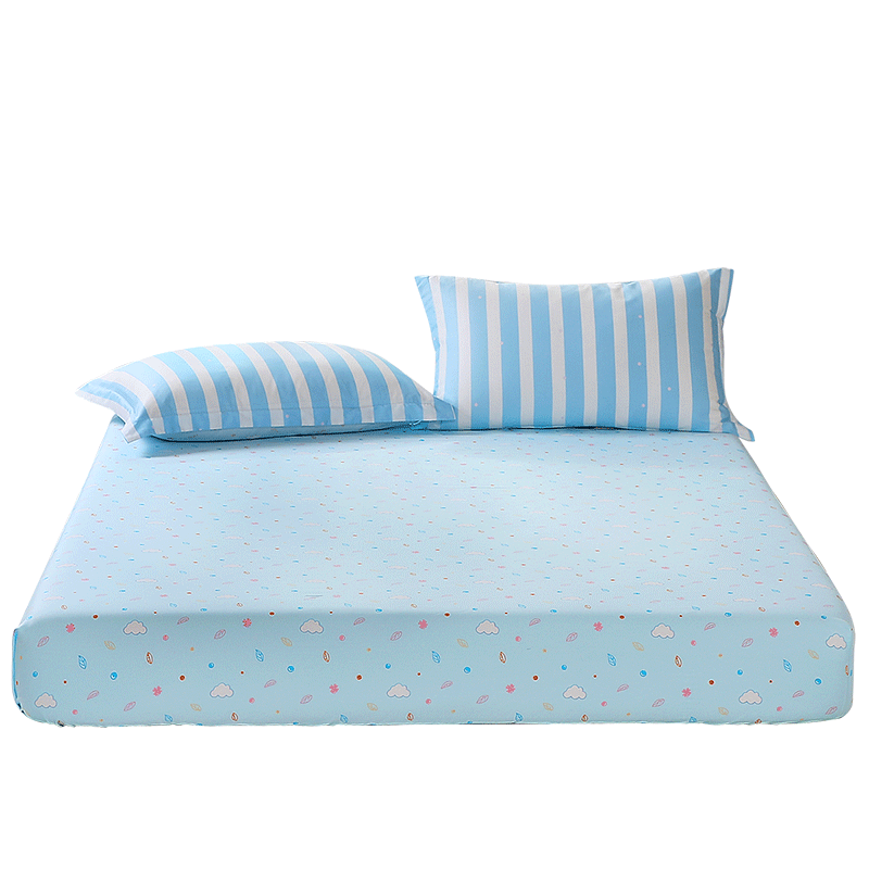 Fuannaertong Pure Cotton Fitted Sheet Class A 60-Count Long-Staple Cotton Single Piece Bed Cover, Pure Cotton Bedspread, 180*200*30cm
