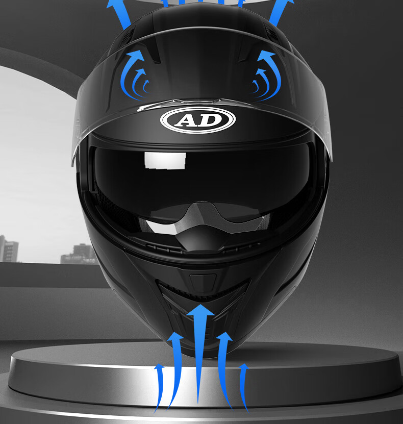 AD Motorcycle Flip-up Helmet 3C Certified Unisex Four-Season Flip-up Helmet Class A Winter Anti-Fog Full Face Motorcycle Helmet Summer Electric Scooter Safety Helmet K9 Black Red Dust 13