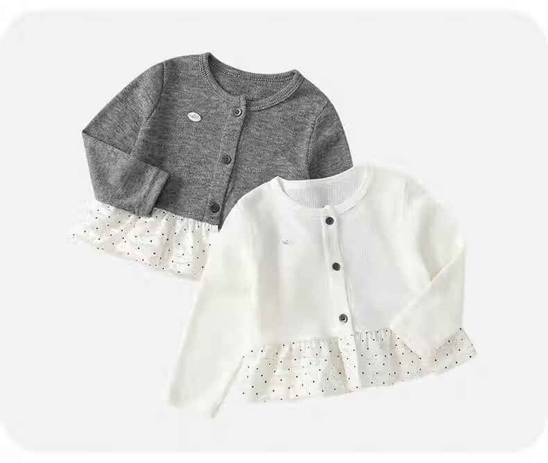 VOONLIE Girls' Jacket Spring Collection 2026 New Stylish Children's Cardigan, Versatile Outerwear for Little Girls And Toddlers, Suitable for Spring And Autumn Seasons 12