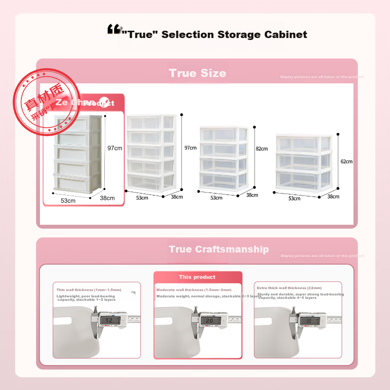IRIS Storage Cabinet, Simple Drawer-Style Storage Cabinet, Thickened Five-Drawer Chest, Simple Toy Organizer Cabinet, Eco-Friendly Material, Five Layers